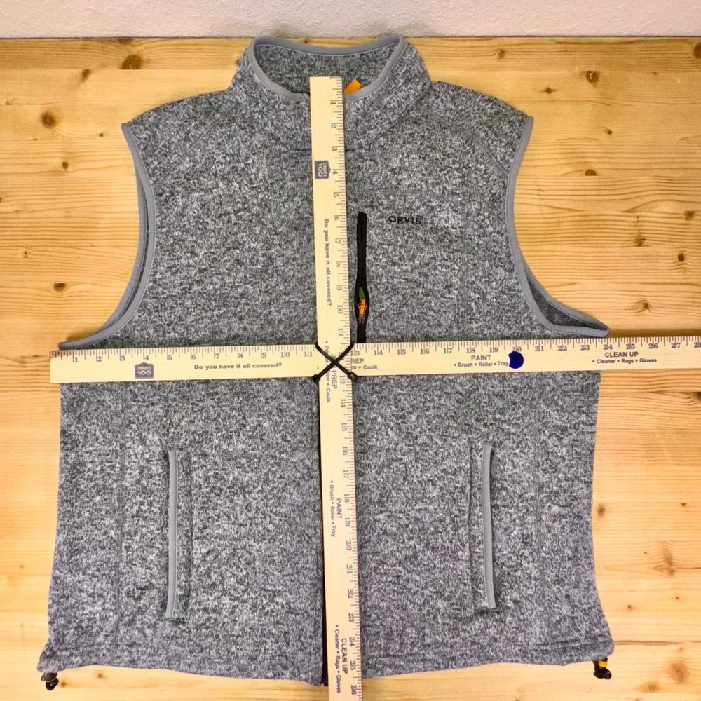 Orvis‎ Gray Fleece Full Zip Vest Men's XL Outdoor Casual Layering